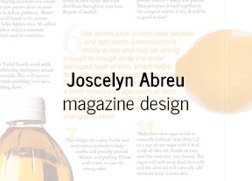 Magazine design, layout, and writing by Joscelyn Abreu.